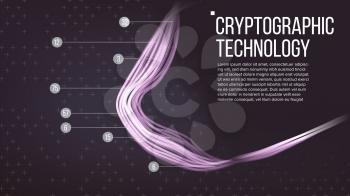 Cryptographic Technology Background Vector. Big Data Algorithm. Brochure Illustration