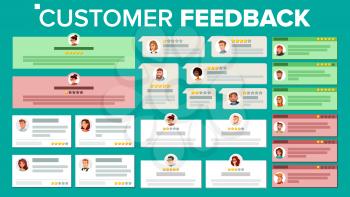 Customer Feedback Vector. Good And Bad Feedback. User Photo. Store Quality Work. Positive, Negative Review. Flat Cartoon Illustration