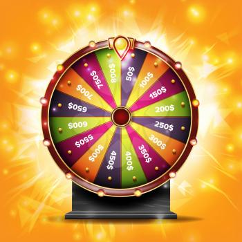 Wheel Of Fortune Banner Vector. Win Fortune Roulette 3d Victory Object. Winner Bright Background. Illustration