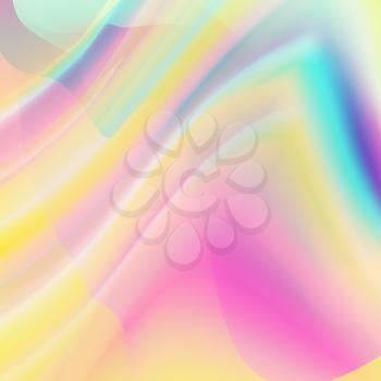 Holography Background Vector. Trendy Colorful Texture. Fluid Iridescent. Neon Rainbow. Flyer, Book Design Illustration