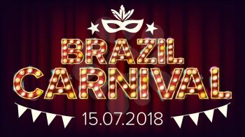 Brazil Carnival Banner Vector. Carnival Lamp Background. For Musical Party Banner Design. Illustration