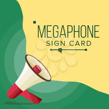 Megaphone Banner Vector. Elections Symbol. Banner For Business, Promotion. Flat Cartoon Illustration