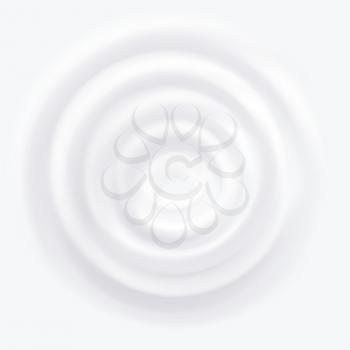 Milk Splash Vector. Yogurt Swirl Clean Texture. Top View. Realistic Illustration