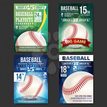 Baseball Poster Vector. Design For Sport Bar Promotion. Baseball Ball. Modern Tournament. Game Illustration