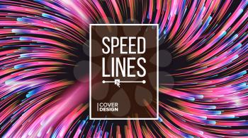 Speed Lines Vector. Explosion Effect. Space Background. Glowing Rays Composition. Illustration