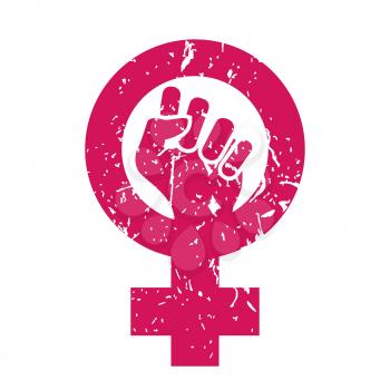 Feminism Symbol Vector. Feminism Power. LGBT Society. Female Icon. Feminist Hand. Girls Rights. Female Future Protest. Woman Resist. Isolated Illustration