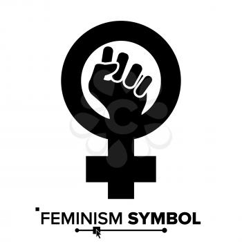 Woman Symbol Vector. Feminism Power. Female Icon. Feminist Hand. Girls Rights. Women Resist. Isolated Illustration