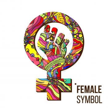 Feminism Protest Symbol Vector. Feminism Woman Gender Power. Female Icon. Feminist Hand. Girls Rights. Isolated Illustration