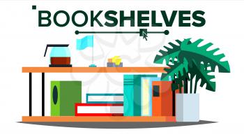 Storage Shelves Vector. Document, Book. Colored Office Folders. Information Organization. Flat Isolated Illustration
