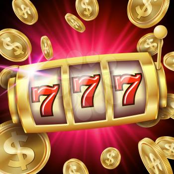 Casino Slot Machine Banner Vector. Spin Wheel. Brochure. Casino Concept With Slot Machine. Illustration