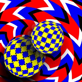 Illusion Vector. Optical 3d Art. Rotation Dynamic Optical Effect. Swirl Illusion. Movement Executed In The Form. Psychedelic Distortion Dynamic Effect. Geometric Magic Background Illustration