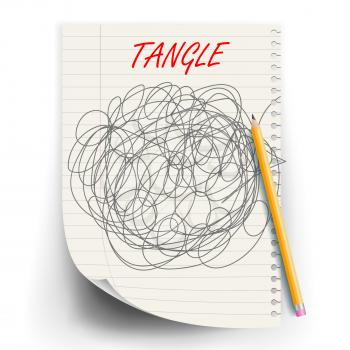 Tangle Scrawl Sketch Vector. Drawing Circle. Abstract Scribble Shape. Abstract Metaphor. Illustration