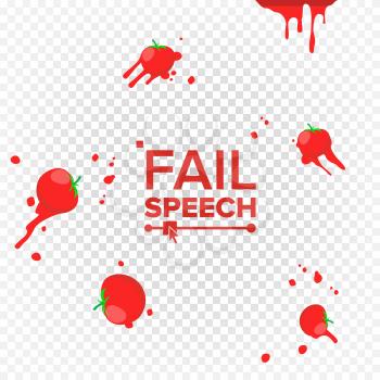 Throw Tomatoes Vector. Having Tomatoes From Crowd. Fail, Unsuccessful, Reverse, Misfortune Concept. Isolated Flat Illustration