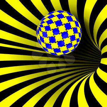 Spiral Vortex Vector. Illusion Vector. Optical Art. Psychedelic Swirl Illusion. Deception, Deceptive. Geometric Background Illustration