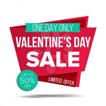 Valentine s Day Sale Banner Vector. Special Offer Sale Banner. February 14 Sale Announcement. Isolated On White Illustration