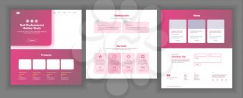 Website Design Template Vector. Business Project. Landing Web Page. Financial Management. Looking Opportunity. Manager Meeting. Corporate Concept. Illustration