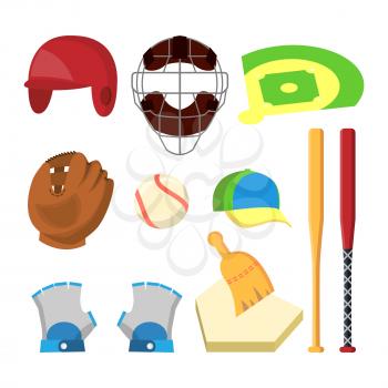 Golf Icons Set Vector. Golf Accessories. Cup, Flag, Grass, Cap, Stick Bag Car Isolated Flat Illustration