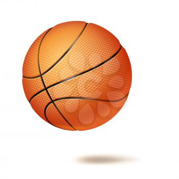 Realistic Basketball Ball Vector. Classic Round Orange Ball. Sport Game Symbol. Illustration