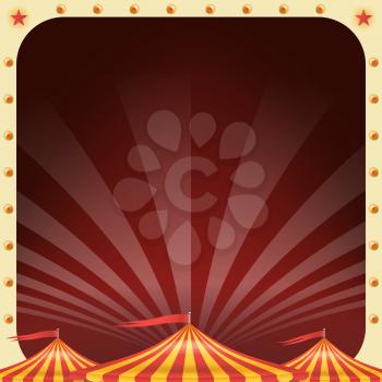 Circus Poster Banner Vector. Vintage Magic Show. Classic Big Top. Marquee. Arts Festival. Illustration