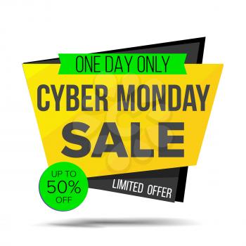 Cyber Monday Sale Banner Vector. Special Offer Sale Banner. Holidays Sale Announcement. Isolated On White Illustration
