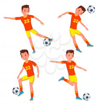 Soccer Man Player Male Vector. Field. Training. Goalkeeper. Cartoon Athlete Character Illustration