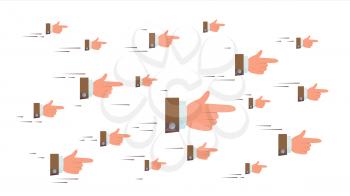 Pointing Finger Sign Vector. Flying Businessman Hands. Social Media Look Symbols Networking Concept. Showing Direction Or Way. Illustration