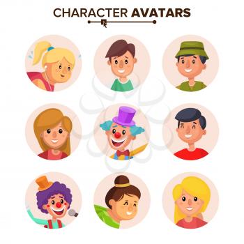 People Characters Avatars Collection Vector. Default Avatar. Cartoon Flat Isolated Illustration