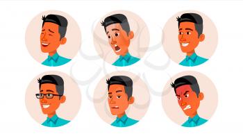Avatar Icon Man Vector. Comic Face Art. Cheerful Worker. Cartoon Character Illustration