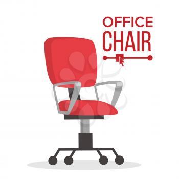 Office Chair Vector. Business Manager Empty Seat For Employee. Ergonomic Armchair For Executive Director. Furniture Icon