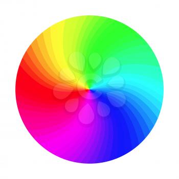 Color Wheel Vector. Abstract Colorful Rainbow Circle. Isolated Illustration
