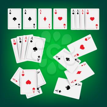 Casino Poker Cards Vector. Classic Playing Gambling Cards Realistic