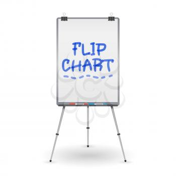 Realistic Flip Chart Vector. Good For Presentation, Seminar. Isolated Illustration