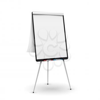 Flip Chart Vector. Office Whiteboard For Business Training. Isolated Illustration