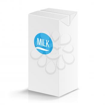 Milk Package Vector Mock Up. Realistic Illustration. Blank Box 1000 ml. Milk Template Retail Package Blank Template