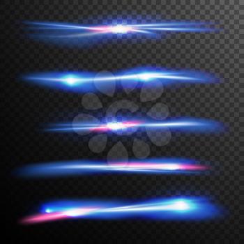 Blue Glow Light Effect Vector. Magic Flash Energy Neon Ray. Wave Line. Good For Banners, Brochure, Christmas Concept. Isolated Background