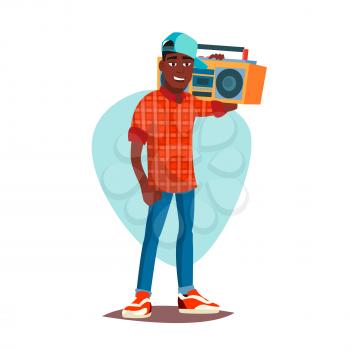 Rapper Man Vector. Rappers Style Clothing. Isolated Flat Cartoon Character Illustration