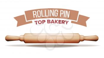 Rolling Pin Isolated Vector. Kitchen Equipment. Isolated On White Background Illustration