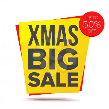 Xmas Sale Banner Vector. Super Sale Flyer. Isolated Illustration