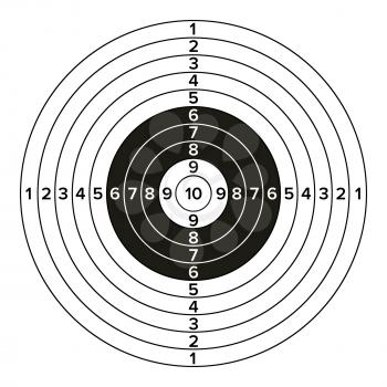 Sport Target Blank Vector. Classic Paper Shooting Round Aim, Target Illustration