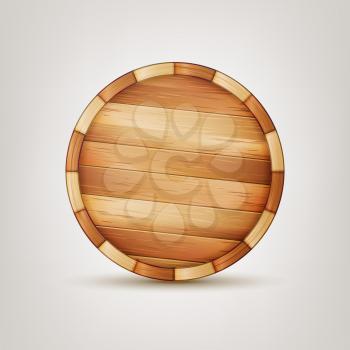 Barrel Wooden Sign Vector. 3d Icon Set Isolated On White