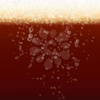 Beer Background Texture With Foam And Vubbles. Macro Of Frefreshing Beer.