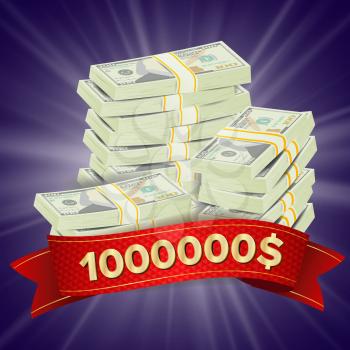 Big Winner Background Vector. Gold Coins Jackpot Illustration. Big Win Banner. For Online Casino, Playing Cards, Slots, Roulette. Money Banknotes Stacks
