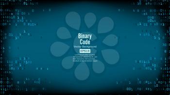 Binary Code Background Vector. High-Tech Matrix Background