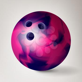 Bowling Ball Vector. 3D Realistic Illustration. Shiny Clean