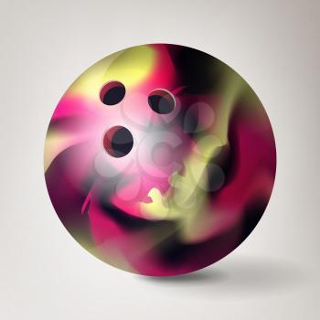 Bowling Ball Vector. 3D Realistic Illustration. Bowling Game