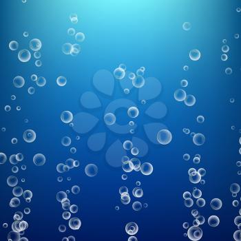 Bubbles In Water. 3d Realistic Deep Water Bubbles.