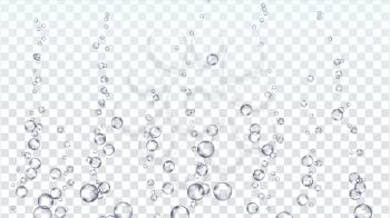 Underwater Bubbles Transparent Vector. Water Pure Water Droplets Condensed. Effervescent Medicine. Isolated On Transparent Background Realistic Illustration