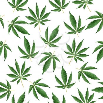 Cannabis Background. Vector Seamless Vector Pattern Hashish Narcotic.