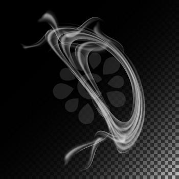 Realistic Cigarette Smoke Waves Vector. Abstract Transparent Smoke Hot White Steam.