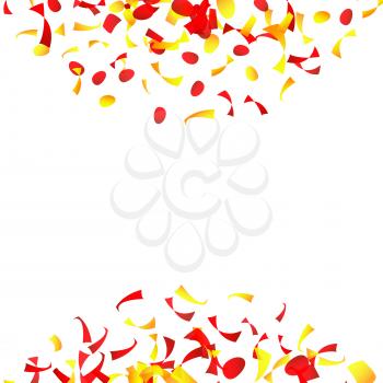 Confetti Falling Vector. Bright Explosion Isolated On White. Background For Birthday, Party, Holiday Decoration.